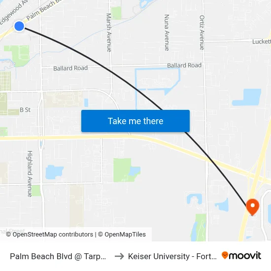 Palm Beach Blvd @ Tarpon St-Eb to Keiser University - Fort Myers map