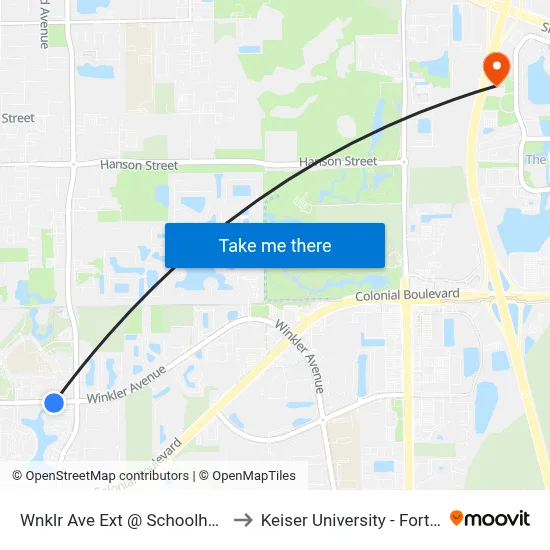 Wnklr Ave Ext @ Schoolhouse Rd to Keiser University - Fort Myers map