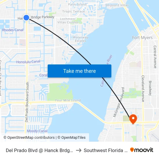 Del Prado Blvd @ Hanck Brdg Pkwy-Sb 2 to Southwest Florida College map