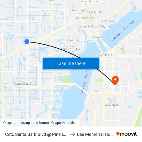 Cctc Santa Barb Blvd @ Pine Island Rd to Lee Memorial Hospital map