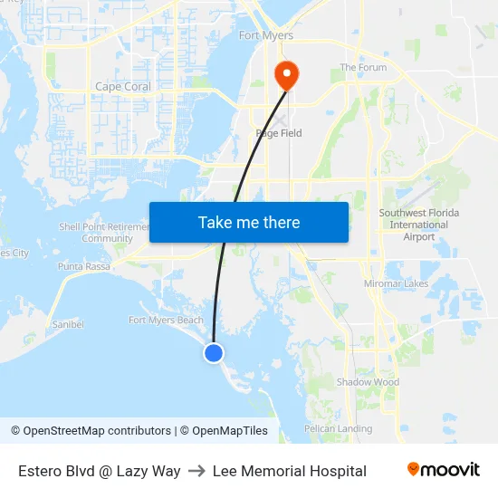 Estero Blvd @ Lazy Way to Lee Memorial Hospital map