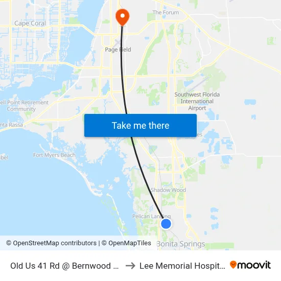 Old Us 41 Rd @ Bernwood Ln to Lee Memorial Hospital map