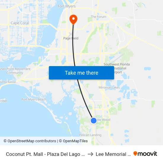Coconut Pt. Mall - Plaza Del Lago @ Mediterranean to Lee Memorial Hospital map
