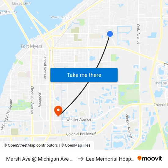 Marsh Ave @ Michigan Ave Link to Lee Memorial Hospital map