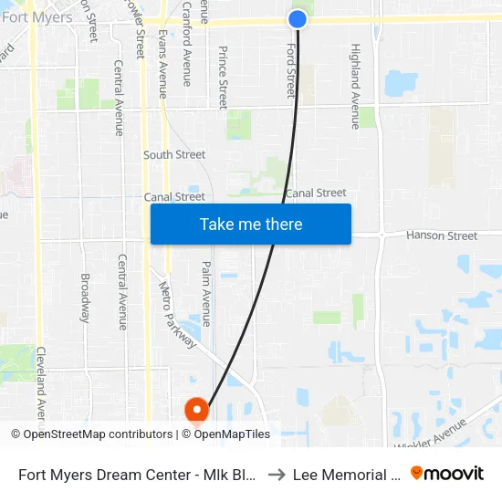 Fort Myers Dream Center -  Mlk Blvd @ Ford St-Wb to Lee Memorial Hospital map