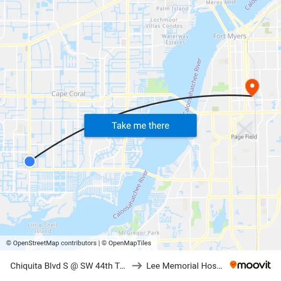 Chiquita Blvd S @ SW 44th Ter-Sb to Lee Memorial Hospital map