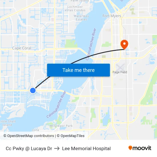 Cc Pwky @ Lucaya Dr to Lee Memorial Hospital map