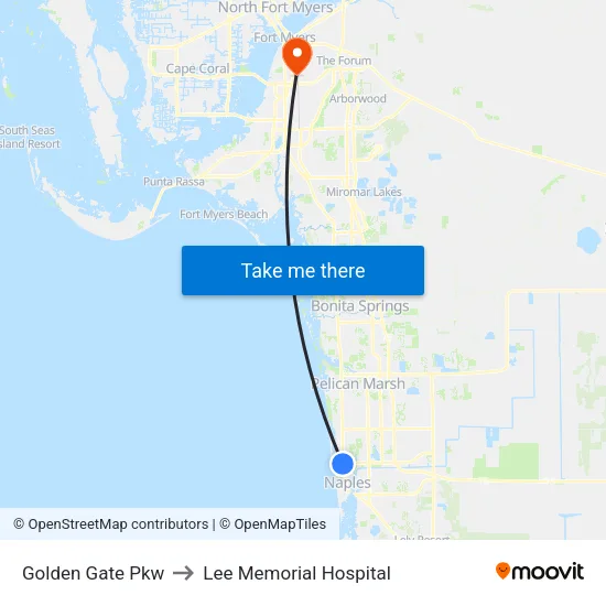 Golden Gate Pkw to Lee Memorial Hospital map