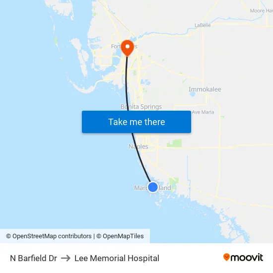 N Barfield Dr to Lee Memorial Hospital map