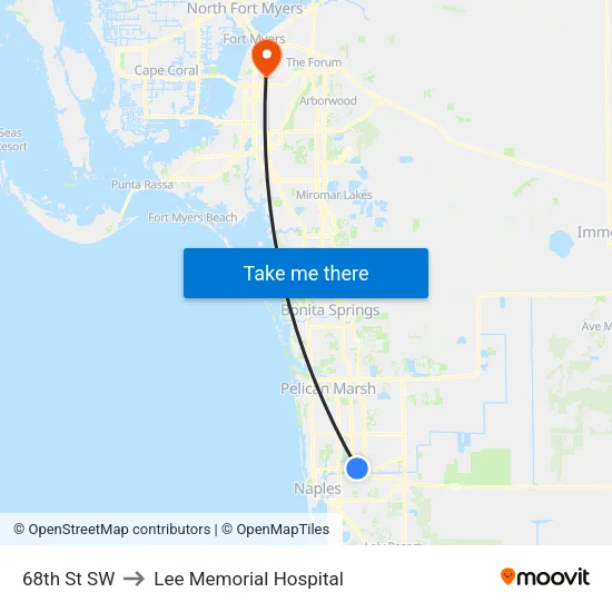 68th St SW to Lee Memorial Hospital map
