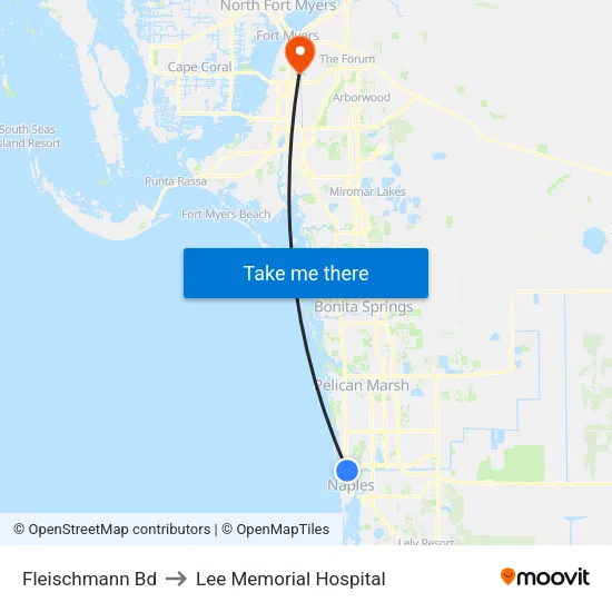 Fleischmann Bd to Lee Memorial Hospital map