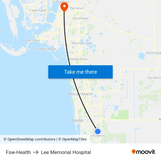 Fsw-Health to Lee Memorial Hospital map