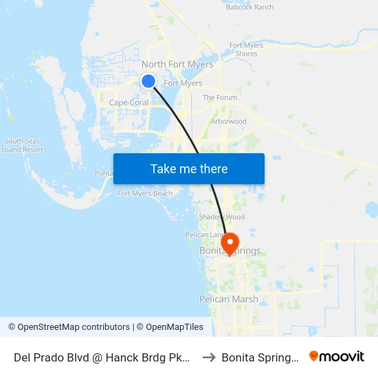 Del Prado Blvd @ Hanck Brdg Pkwy-Sb 2 to Bonita Springs, FL map