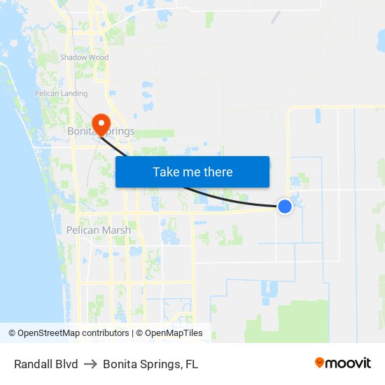 Randall Blvd to Bonita Springs, FL map