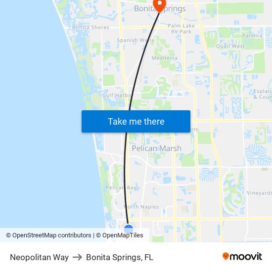 Neopolitan Way to Bonita Springs, FL map