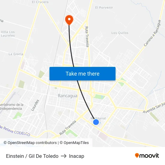 Einstein / Gil De Toledo to Inacap map