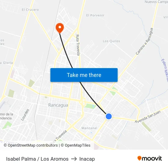 Isabel Palma / Los Aromos to Inacap map