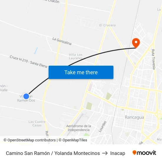 Camino San Ramón / Yolanda Montecinos to Inacap map