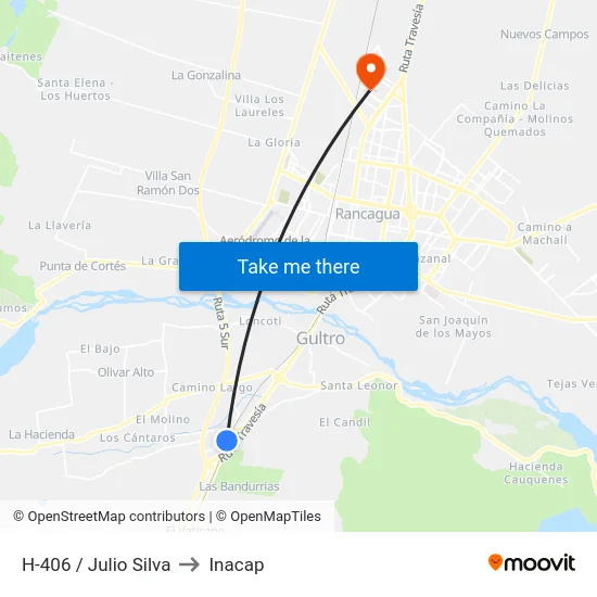 H-406 / Julio Silva to Inacap map