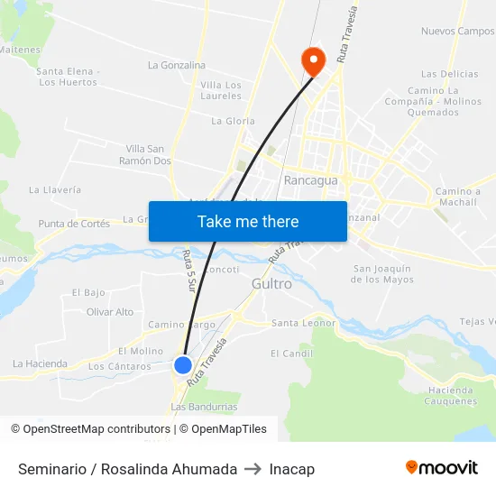 Seminario / Rosalinda Ahumada to Inacap map