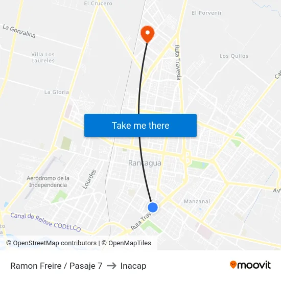 Ramon Freire / Pasaje 7 to Inacap map