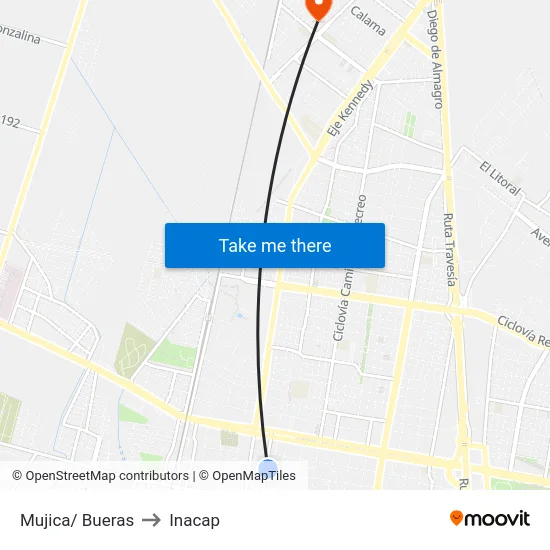 Mujica/ Bueras to Inacap map