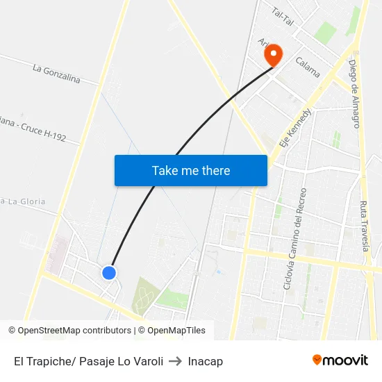 El Trapiche/ Pasaje Lo Varoli to Inacap map