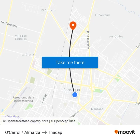 O'Carrol / Almarza to Inacap map