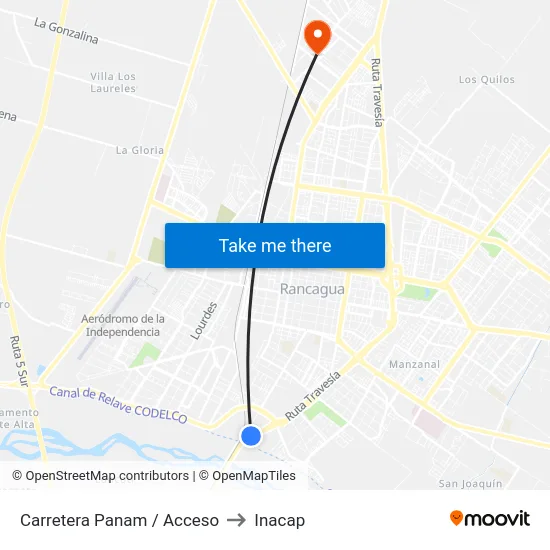 Carretera Panam / Acceso to Inacap map