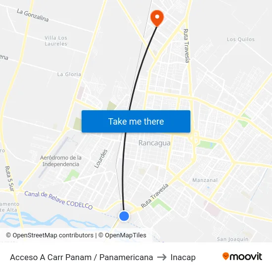 Acceso A Carr Panam / Panamericana to Inacap map