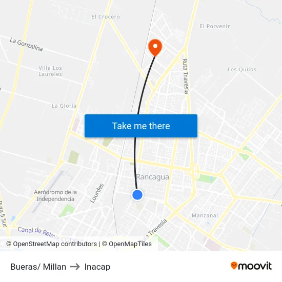 Bueras/ Millan to Inacap map