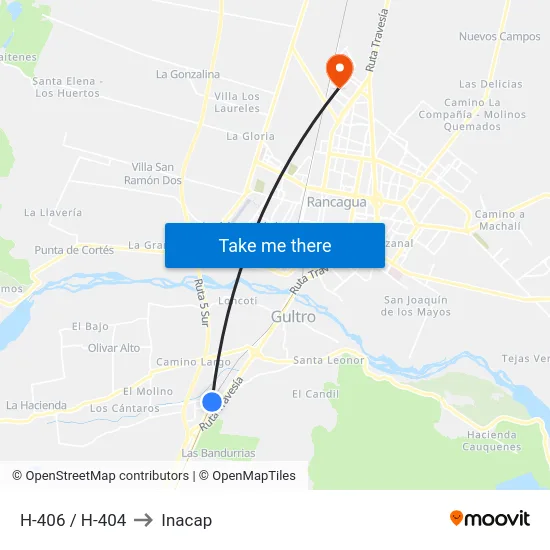 H-406 / H-404 to Inacap map