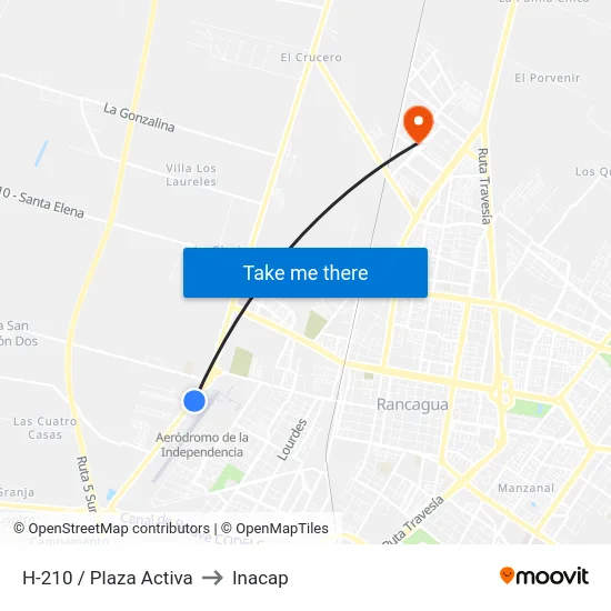 H-210 / Plaza Activa to Inacap map