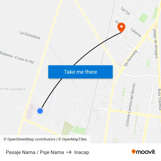 Pasaje Nama / Psje Nama to Inacap map
