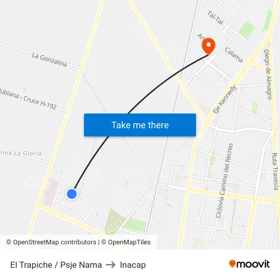 El Trapiche / Psje Nama to Inacap map