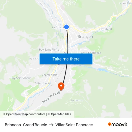 Briancon- Grand'Boucle to Villar Saint Pancrace map