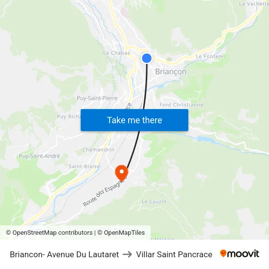 Briancon- Avenue Du Lautaret to Villar Saint Pancrace map