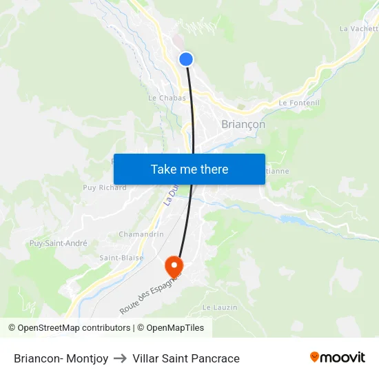 Briancon- Montjoy to Villar Saint Pancrace map