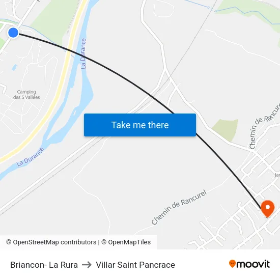 Briancon- La Rura to Villar Saint Pancrace map
