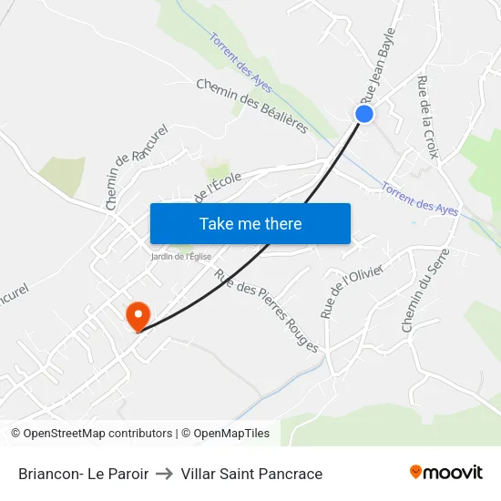 Briancon- Le Paroir to Villar Saint Pancrace map