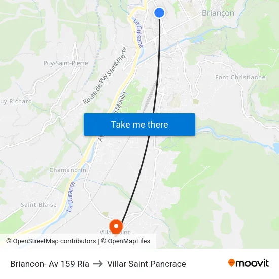 Briancon- Av 159 Ria to Villar Saint Pancrace map