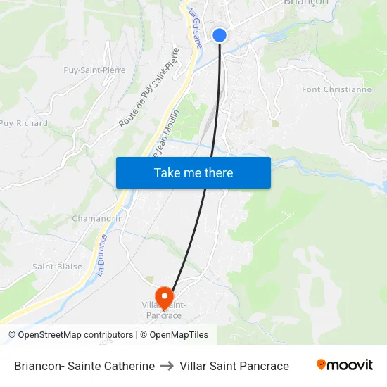 Briancon- Sainte Catherine to Villar Saint Pancrace map