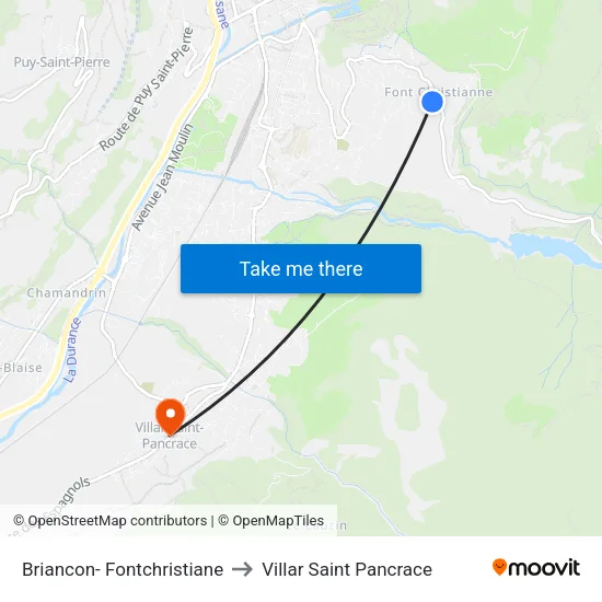 Briancon- Fontchristiane to Villar Saint Pancrace map