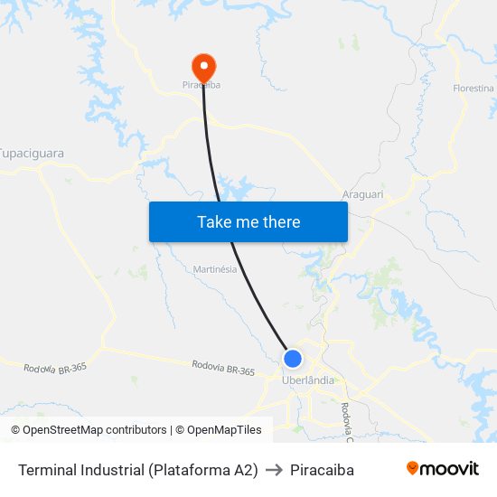 Terminal Industrial (Plataforma A2) to Piracaiba map