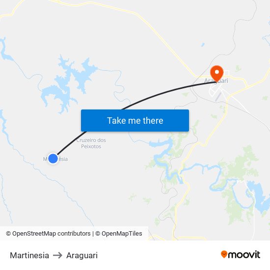 Martinesia to Araguari map