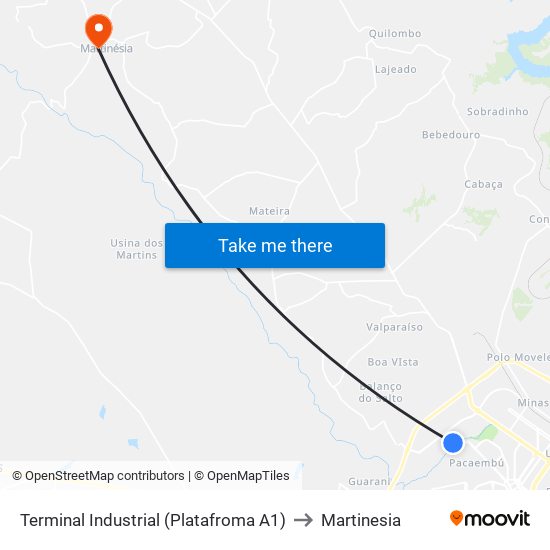 Terminal Industrial (Platafroma A1) to Martinesia map