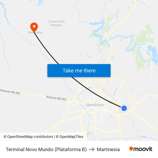 Terminal Novo Mundo (Plataforma B) to Martinesia map