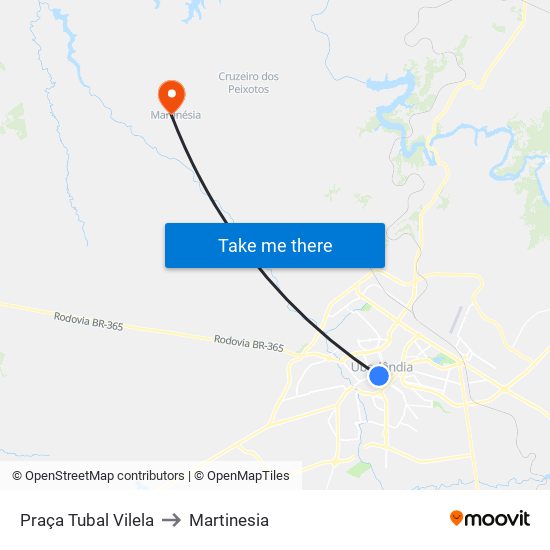 Praça Tubal Vilela to Martinesia map