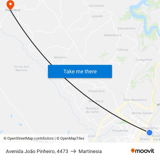 Avenida João Pinheiro, 4473 to Martinesia map