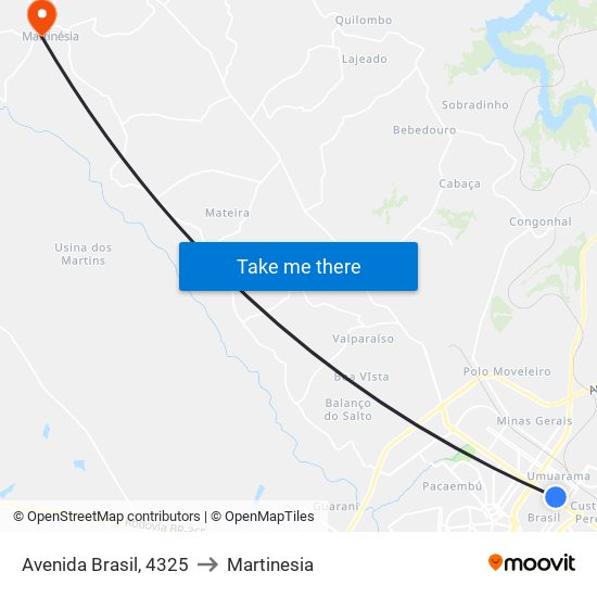 Avenida Brasil, 4325 to Martinesia map